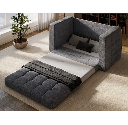 Kastol sofa bed, gray bouclé Royal 04 107x195 Kastol sofa bed, gray bouclé Royal 04 107x195