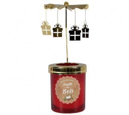 Vánoční vonná svíčka s karuselem červená