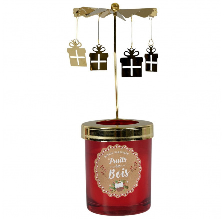 Vánoční vonná svíčka s karuselem červená Vánoční vonná svíčka s karuselem červená