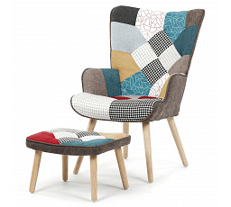 Relaxační křeslo, vícebarevná, látka, AK-305B PW2