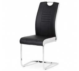 Jídelní židle, černá, ekokůže, DCL-406 BK