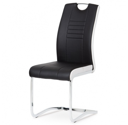 Jídelní židle, černá, ekokůže, DCL-406 BK
