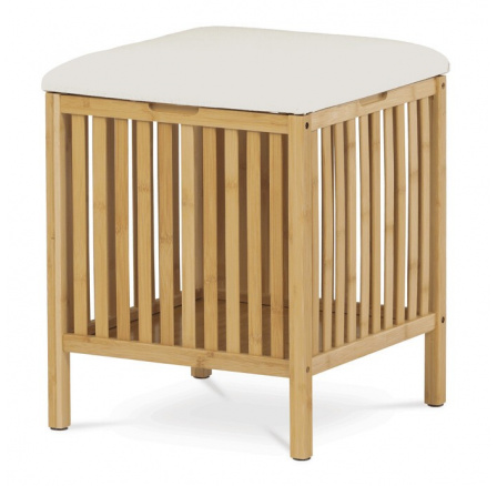 Taburet s úložným prostorem, bambus, přírodní, DR-B066 NAT