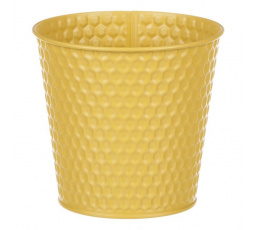 Obal kovový - kulatý, ve žluté barvě