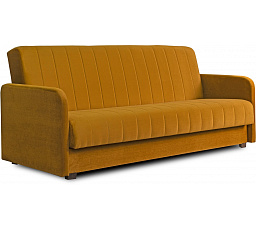 Rozkládací pohovka PORTO Hořčicová Sametová