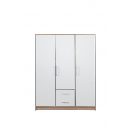 Šatní skříň SMART SR2 bez zrcadla, dub sonoma + bílá lux