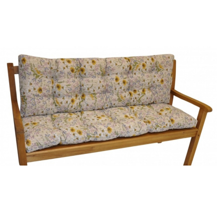 Polstr na zahradní lavičku 150 cm - motiv luční kvítí Polstr na zahradní lavičku 150 cm - motiv luční kvítí