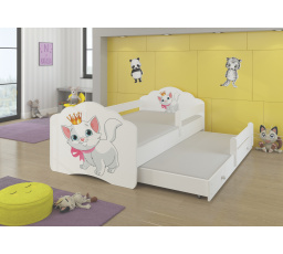 Dvojlůžko s bariérkou a matracemi CASIMO II CAT 160x80 Bílá