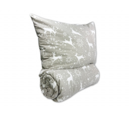 Prodloužené flanelové povlečení 140x220, 70x90 Escama grey