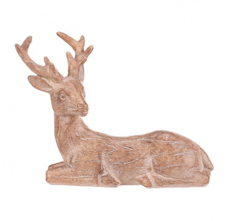 Jelen - polyresinová figurka, sedící, vel. M, imitace dřeva Jelen - polyresinová figurka, sedící, vel. M, imitace dřeva