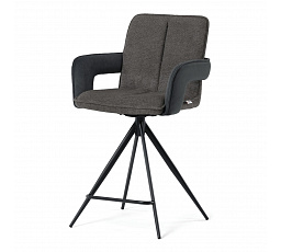Barová židle otočná 180°, šedá, látka, AUB-F1146 GREY2