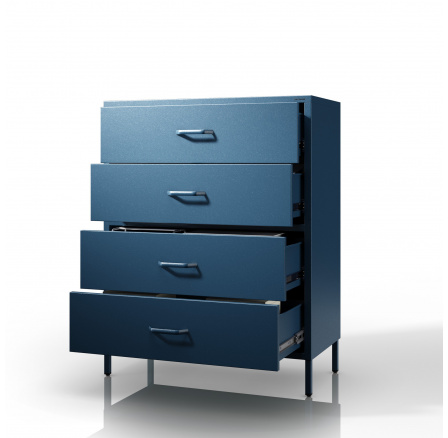 Komoda skříňka kovová modrá Moderní CARLA, 800 x 1015 x 400 mm Komoda skříňka kovová modrá Moderní CARLA, 800 x 1015 x 400 mm