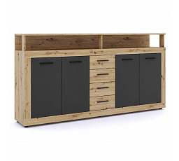 Komoda BLAGO 190 cm Dub Artisan/Černá
