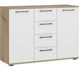 Komoda FORMO KM-2, dub artisan/bílá