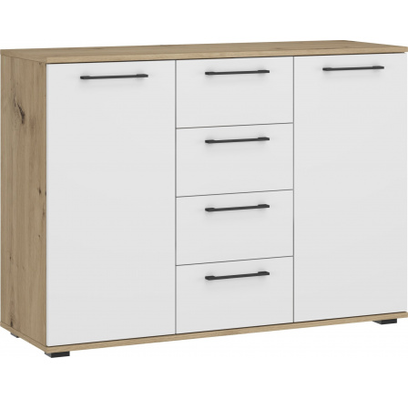 Komoda FORMO KM-2, dub artisan/bílá