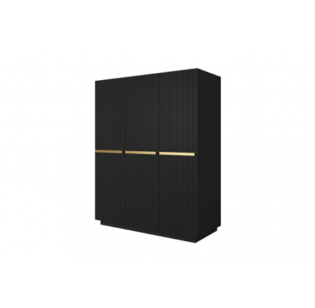 Skříň Nicole 150 cm - černý mat / zlaté úchyty