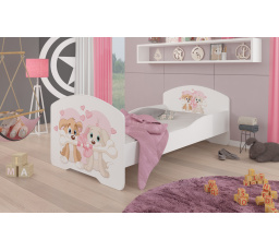 Postel s matrací PEPE DOGS 160x80 Bílá