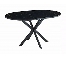 Jídelní stůl GASTON 100, Efekt černého mramoru/Černý mat