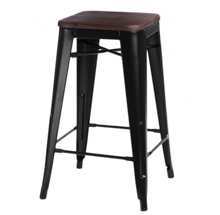Barová židle Paris Wood 75 cm černá borovice ořech