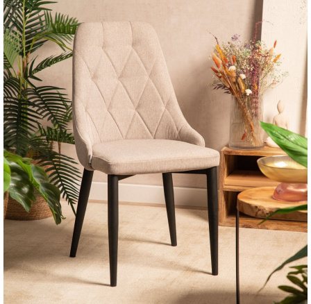 Židle LOUIS QUILTER v látce béžová 44x59x88 cm 848952 Židle LOUIS QUILTER v látce béžová 44x59x88 cm 848952
