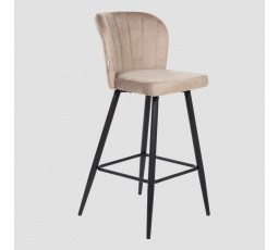 Hocker HANA REDUCIDO velur béžový 44x52x89 cm 708732