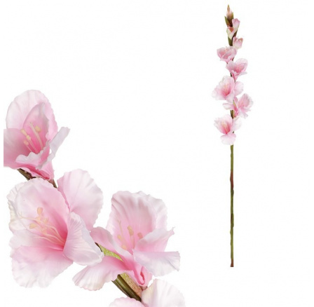 Gladiola - umělá řezaná, barva světle růžová
