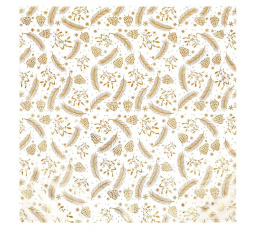Ubrus - zlatý vánoční vzor, 100% polyester, 80 x 80 cm