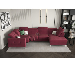 Rohová sedací souprava MALIBU MAX II s funkcí spaní a relaxací 180x350x182 cm - volitelný odstín - levá strana