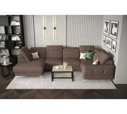 Rohová sedací souprava MALIBU MAX II 180x350x182 cm - hnědá , pravá strana