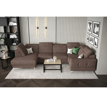 Rohová sedací souprava MALIBU MAX II 180x350x182 cm - hnědá , pravá strana Rohová sedací souprava MALIBU MAX II 180x350x182 cm - hnědá , pravá strana