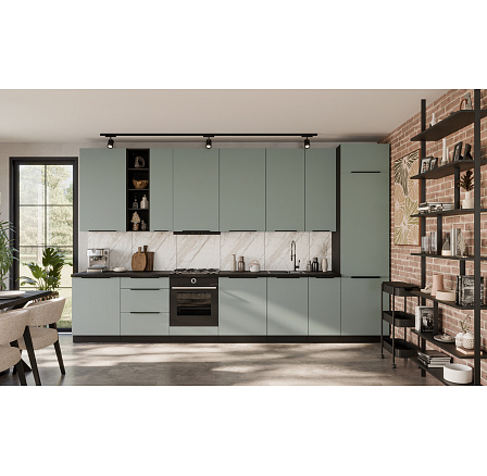 Kuchyňská linka ARIA - 390 cm, Černá/Aquamarine Kuchyňská linka ARIA - 390 cm, Černá/Aquamarine