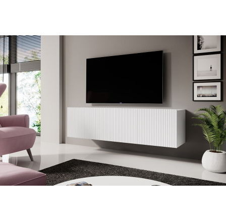 Nástěnná skříňka RTV Nicole 150 cm - bílá / bílá matná