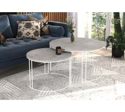 Konferenční stolek 2v1 ETTA Bílá+beton