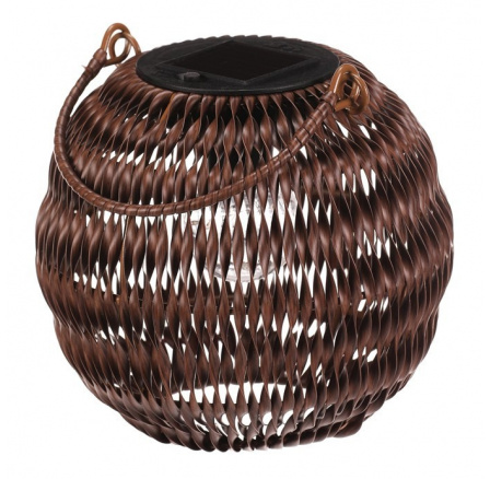 Lucerna z polyratanu - hranatá, LED osvětlení, vel. S, tmavě hnědá Lucerna z polyratanu - hranatá, LED osvětlení, vel. S, tmavě hnědá