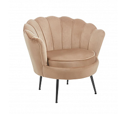 Křeslo velvet cappuccino /nohy černé/ LC-032-1
