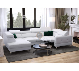 Rohová sedací souprava TOSCANIA MAX I , relax s funkcí spaní 170x350x185 cm přírodní kůže - pravá, přírodní kůže - volitelná barva