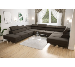 Rohová sedací souprava EMPORIO MAX I 300X350X220 - hnědá , levá