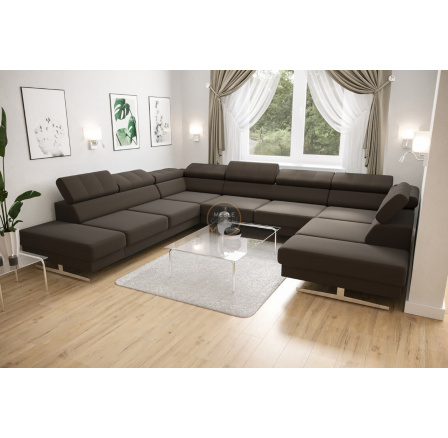 Rohová sedací souprava EMPORIO MAX I 300X350X220 - hnědá , levá Rohová sedací souprava EMPORIO MAX I 300X350X220 - hnědá , levá