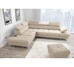 Rohová sedací souprava GALAXY s funkcí spaní 225x280 - levá, béžová