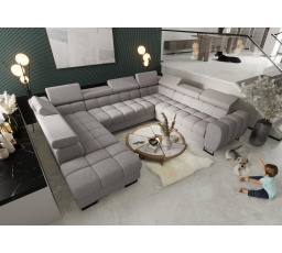 Rohová sedací souprava ASPEN MAX I 265x350x225 cm - šedá , pravá
