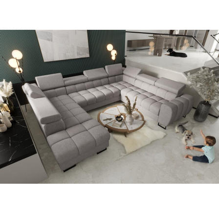 Rohová sedací souprava ASPEN MAX I 265x350x225 cm - šedá , pravá