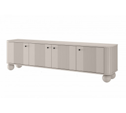 TV skříňka Vesper 4D 187 cm - kašmír / černé úchyty / nohy koule