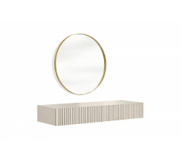NICOLE TOALETKA 100 2SZ - kašmír / závěsná + NICOLE ZRCADLO 60 - zlatá