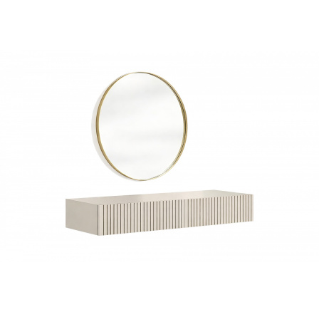 NICOLE TOALETKA 100 2SZ - kašmír / závěsná + NICOLE ZRCADLO 60 - zlatá