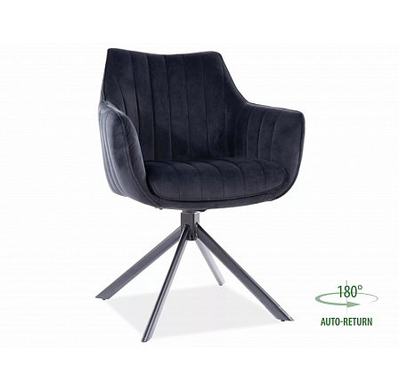 Jídelní otočná židle AZALIA VELVET, černý Bluvel 19/Černá