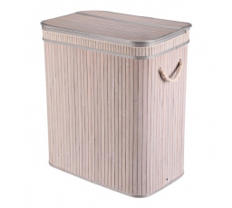 Koš prádelní - bambusový, s víkem, šedý