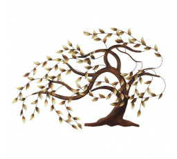 Strom kovový - nástěnná dekorace, špičaté lístky