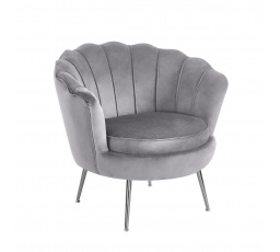 Křeslo velvet šedé /nohy zlaté/ LC-032-1