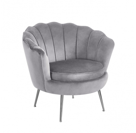 Křeslo velvet šedé /nohy zlaté/ LC-032-1