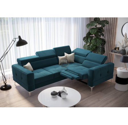 Rohová sedací souprava TOSCANIA , relax s funkcí spaní 185x250 - modrá, pravá Rohová sedací souprava TOSCANIA , relax s funkcí spaní 185x250 - modrá, pravá